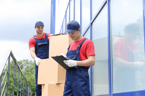 Removal team preparing a moving van in Wandsworth
