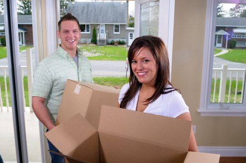 Packed boxes and household items ready for local removal service