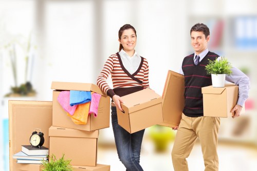 Packed student items and furniture suitable for short-term storage