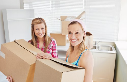 Prepared furniture items ready for storage and delivery